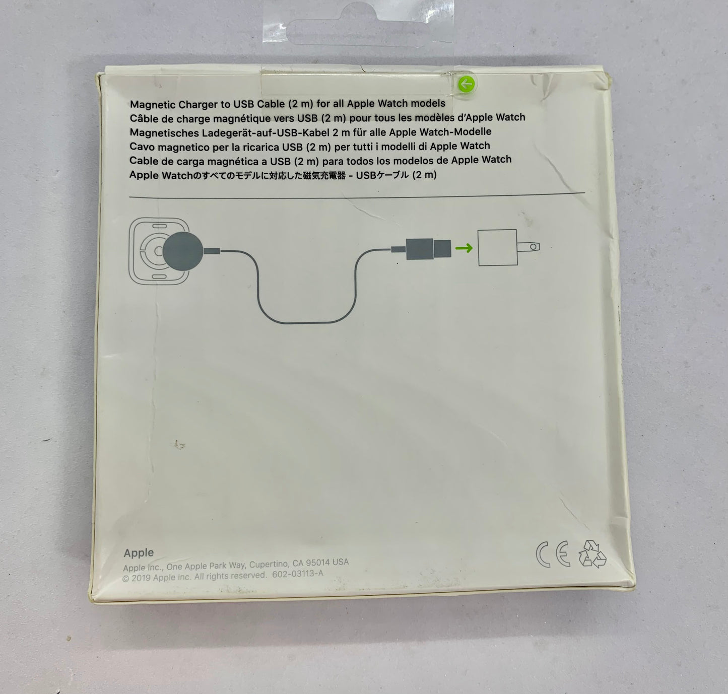 Cable de carga magnetica rapida a USB para el Apple Watch con caja.
